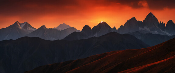 sunrise in the mountains