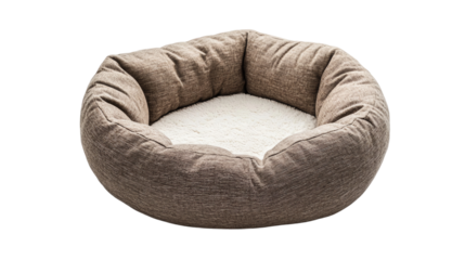 Cozy pet bed for comfortable animal resting.  isolated on transparent background.	