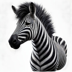 zebra close up isolated