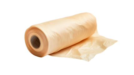 Roll of eco-friendly packaging material. isolated on transparent background.