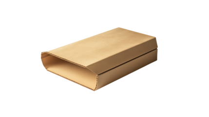 Simple, elegant, empty cardboard box isolated on transparent background.	