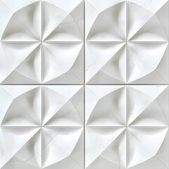 3d geometric abstract white tile seamless pattern