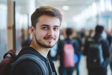 Fototapeta premium Photo of long group of diverse people standing in a line generative ai