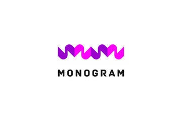 Template MWM monogram with band counterform