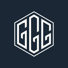 initial monogram logo with Poligon style design
