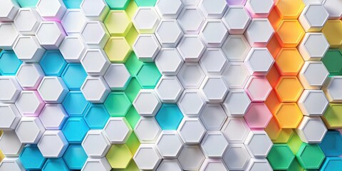 Abstract Hexagon Pattern Background Featuring Pastel Color Palette