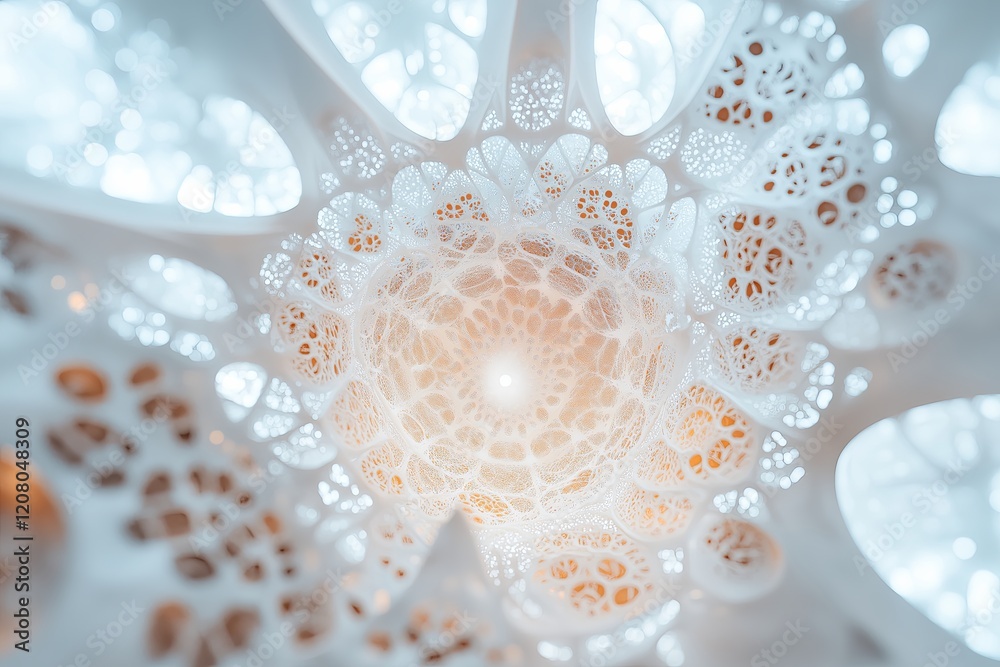 Poster a fractal-inspired kaleidoscope of repeating shapes and colors.