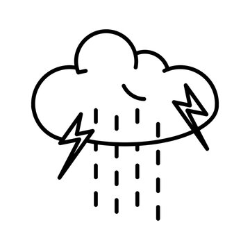 black cloud rain lightning weather icon clip art preview