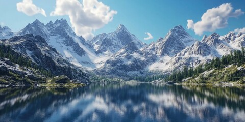 Serene Mountain Lake Landscape