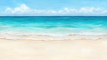 Fototapeta premium Relaxing beach scene tropical coast painting