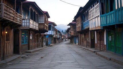 Quiet street homes a peaceful morning