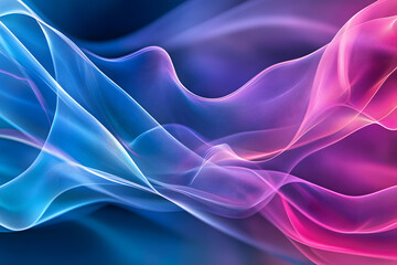 Obraz premium Futuristic Neon Waves with Glowing Abstract Curves, Vibrant Colors, and Digital Art Aesthetics for Modern Design and Dynamic Light Patterns