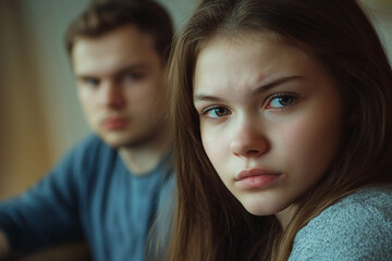 Generative AI Image of Family Couple in Conflict Highlighting Emotional Tension and Family Issues