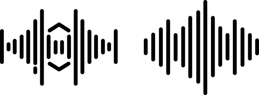 "Sound Waves Icon - Representing Audio Frequencies and Acoustic Vibrations"