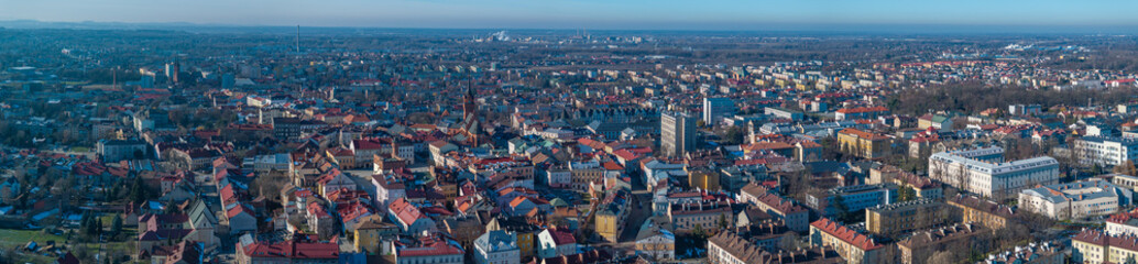 Fototapeta premium Ultra panorama of Tarnów with old town viewed from the east
