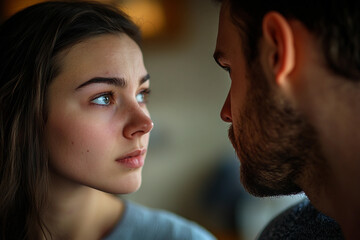 Naklejka premium Generative AI Image of Family Couple in Conflict Highlighting Emotional Tension and Family Issues