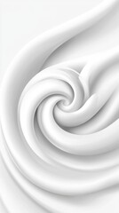 A smooth swirl of white texture, resembling soft cream or fabric, creating a calming and elegant visual effect.
