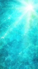 A serene turquoise background with radiant light beams, creating a calming underwater atmosphere.