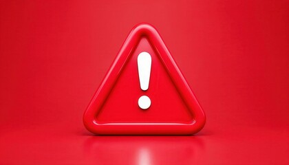 Red Warning Exclamation Mark Icon Signifying Danger or Caution