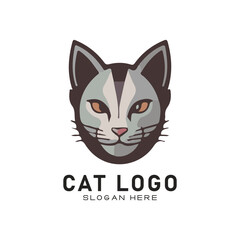 cute cate character vector logo design
