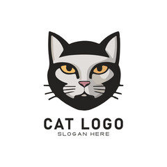 cute cate character vector logo design
