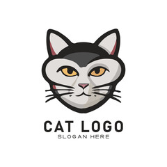 cute cate character vector logo design
