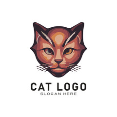 cute cate character vector logo design
