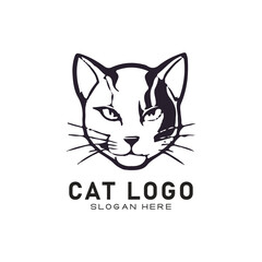 cute cate character vector logo design
