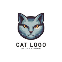 cute cate character vector logo design
