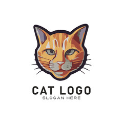 cute cate character vector logo design
