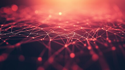 Abstract lines pattern technology on red gradients background