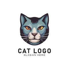 cute cate character vector logo design

