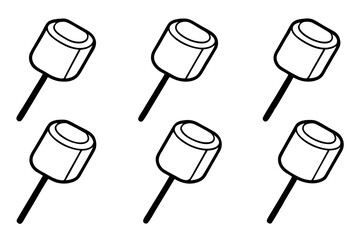 Marshmallow line art vector set
