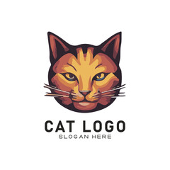 cute cate character vector logo design
