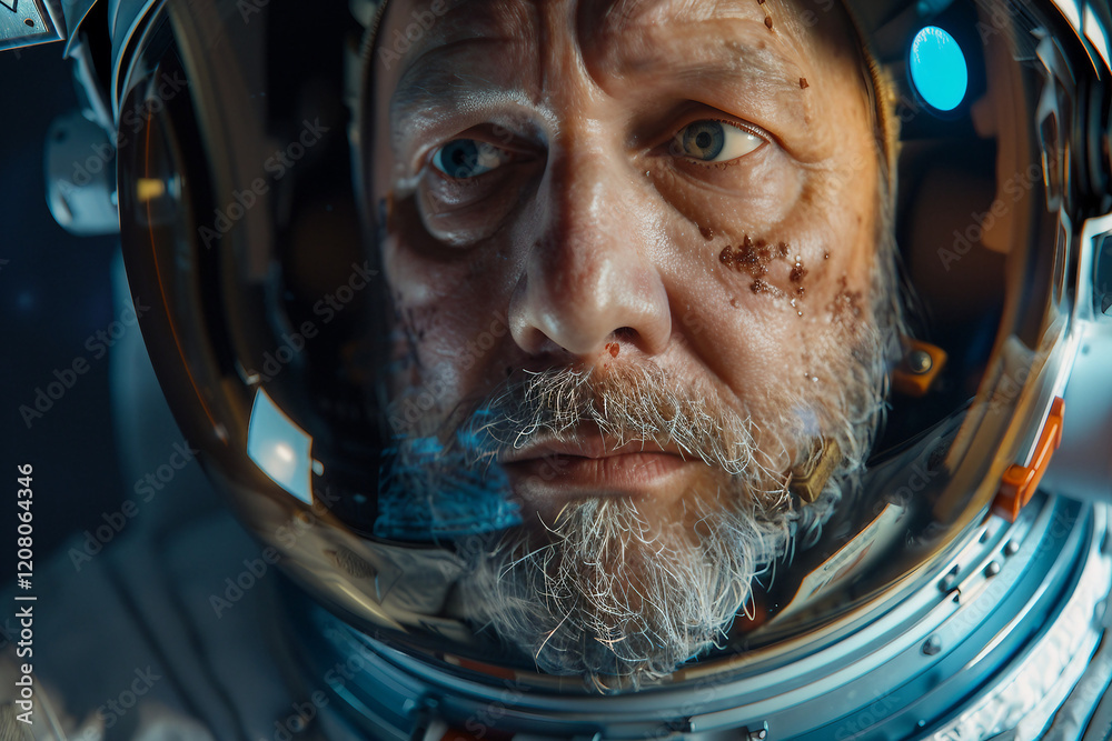 Wall mural astronaut in a spacesuit made generative ai technology