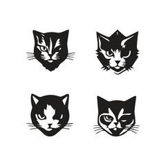 cute cate character vector logo design
