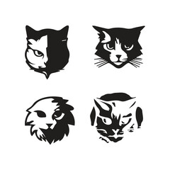 cute cate character vector logo design
