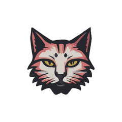 cute cate character vector logo design

