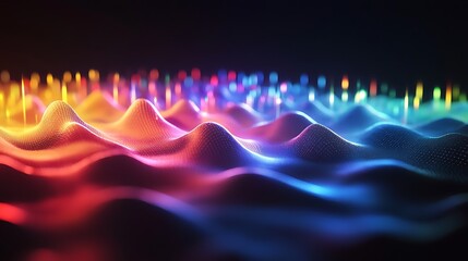 A colorful wave with a rainbow of colors