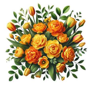 bouquet of roses  on illustration 