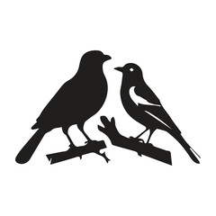 Obraz premium Bird silhouette vector icon logo. 