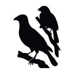 Bird silhouette vector icon logo.
