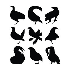 Bird silhouette vector icon logo.
