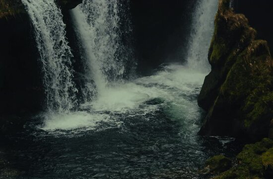 Serene Waterfall at Traunfall on the River Traun, Upper Austria, Austria, Europe