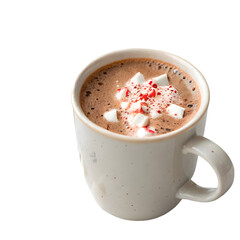 Obraz premium delicious cup of peppermint hot chocolate on transparent background