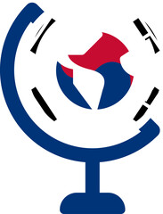 South Korea globe flag icon
