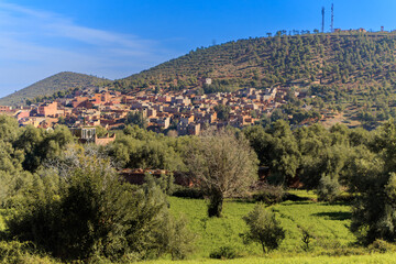 Stunning landscape of Morocco - village in the Anti Atlas mountain.