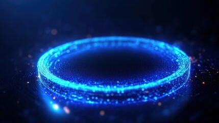 Abstract Glowing Circular Light Trails, Futuristic Technology Concept