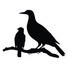 Bird silhouette vector icon logo.
