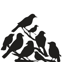 Bird silhouette vector icon logo.
